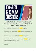 CWEA Collection Systems Maintenance&sol; Practice Questions & Answers for CWEA Grade 1 and 2 Tests&sol; 2024-2025