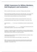 OPSEC Awareness for Military Members&comma; DoD Employee's and contractors correctly answered to pass