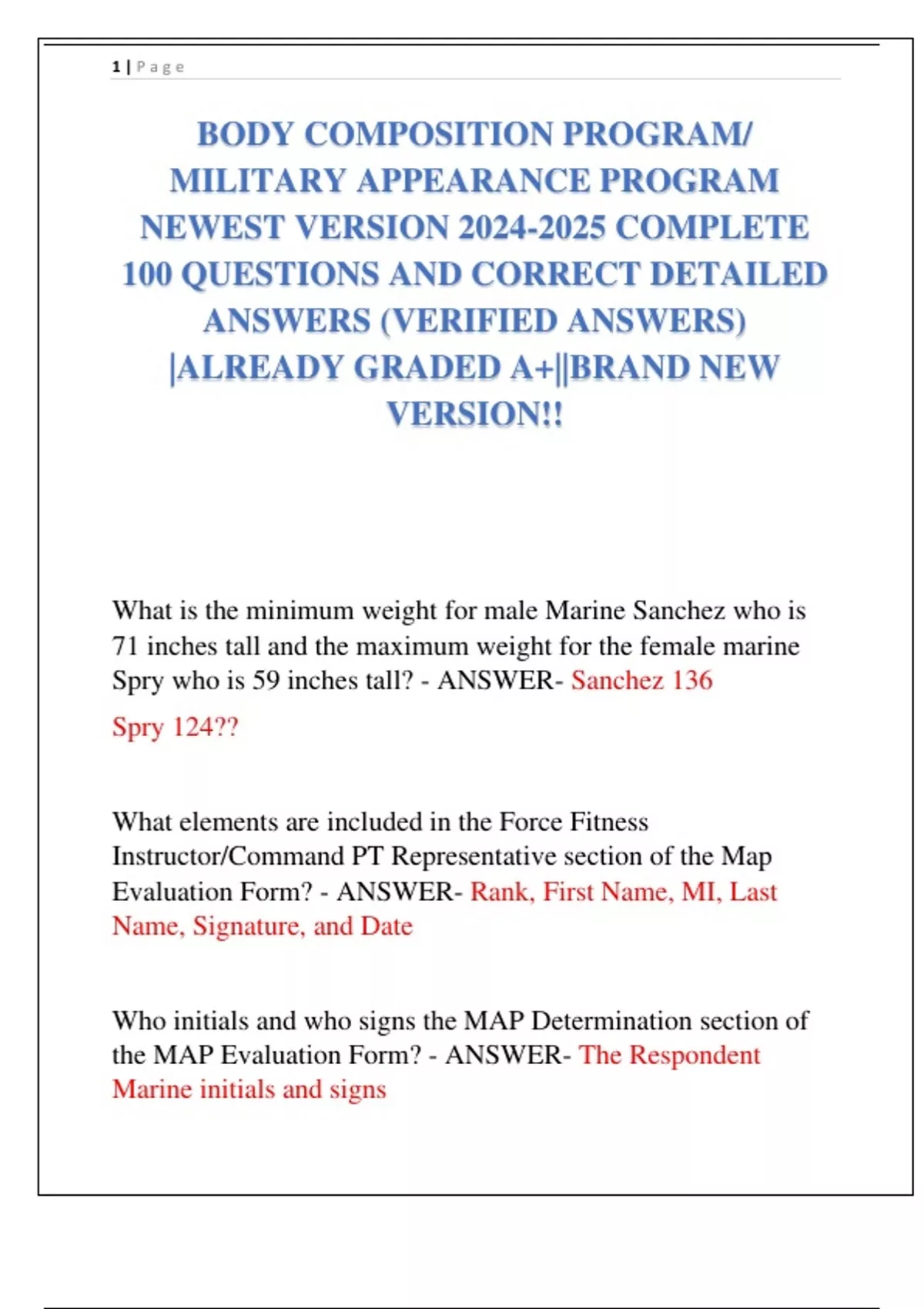 BODY COMPOSITION PROGRAM/ MILITARY APPEARANCE PROGRAM NEWEST VERSION