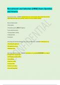 Recruitment and Selection &lpar;HRM&rpar; Exam Questios and Aswers