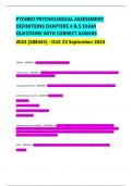 PYC4807 PSYCHOLOGICAL ASSESSMENT DEFINITIONS CHAPTERS 4 & 5 EXAM QUESTIONS WITH CORRECT ASWERS