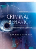 Testbank for Criminal Behavior A Psychological Approach 11e (Bartol)