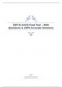 EMT-B AAOS Final Test &ndash; With Questions & 100&percnt; Accurate Solutions