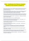WGU- Healthcare And Delivery Systems Questions And Answers Graded A&plus;&period;
