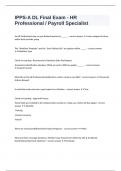 IPPS-A DL Final Exam - HR Professional &sol; Payroll Specialist with complete solutions