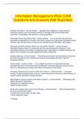 Information Management WGU C468 Questions And Answers Well Illustrated&period;