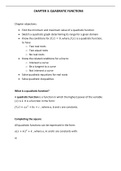 O Level Additional Mathematics Chapter on Quadratic Functions
