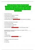 California Notary Public Practice Exam Questions & Answers Latest Update 2024-2025 Actual Exam 200 Questions and 100&percnt; Verified Correct Answers Guaranteed A&plus; Approved by the Professor