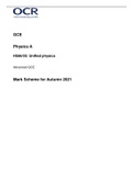 OCR Interchange Autumn 2021 A Level Physics Mark Scheme&sol; H556&sol;03&colon; &lpar;Unified physics&rpar;&period;