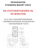 Systeemtheorie samenvatting - Pedagogiek Stenden - Begrijp de hele theorie in 30 minuten - Alle colleges 2022 - met oefenvragen en interventie voorbeeldvragen