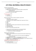 ATI FINAL MATERNAL HEALTH EXAM 3