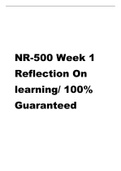NR-500 Week 1 Reflection On learning 100% Guaranteed.pdf