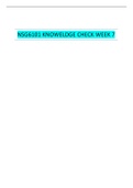 NSG 6101 KNOWELDGE CHECK WEEK 7 | VERIFIED SOLUTION