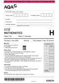 AQA GCSE MATHEMATICS Higher Tier Paper 2 Calculator QP 2020