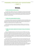Exam questions on stress, abnormality and social influence 