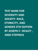 Test Bank For Diversity and Society- Race, Ethnicity, and Gender 5th Edition by Joseph F. Healey