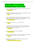 NURS 6501N- 13 Advanced Pathophysiology Week 2 Quiz&lpar;questions and answers&rpar;100&percnt;pass guaranteed