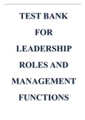 TEST BANK FOR LEADERSHIP ROLES AND MANAGEMENT FUNCTIONS AND NURSING 10TH EDITION MARQUIS HUSTON