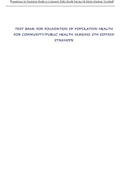 TEST BANK FOR FOUNDATION OF POPULATION HEALTH FOR COMMUNITY&sol;PUBLIC HEALTH NURSING 5TH EDITION STANHOPE