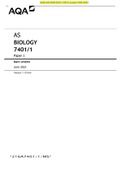 AQA AS BIOLOGY Paper 1 QP 2021 &AQA AS BIOLOGY 7401/1 paper1 MS 2021