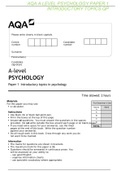 AQA-A-level PSYCHOLOGY Paper 1 Introductory topics in psychology 2021