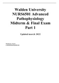 NURS 6501 Advanced Pathophysiology Midterm & Final Exam 2021/2022 with complete solution
