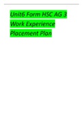 Unit6 Form HSC AG 3 Work Experience Placement Plan