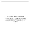 REVISION MATERIAL FOR FUNDAMENTALSOF ADVANCED ACCOUNTING 7THEDITION BY HOYLE