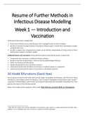 Further Methods in Infectious Disease Modelling