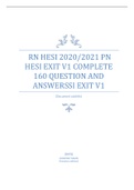 2020/2021 PN Hesi Exit V1 COMPLETE 160 QUESTION AND ANSWERS