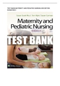 Test Bank Maternity and Pediatric Nursing 3rd Edition By Susan 