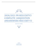 HESI PN EXIT EXAMS V1,V2,V3 BUNDLE 2020/2021