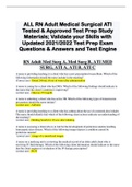 ALL RN Adult Medical Surgical ATI Tested & Approved Test Prep Study Materials; Validate your Skills with Updated 2021/2022 Test Prep Exam Questions & Answers and Test Engine