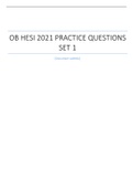 OB HESI 2021 Practice Questions Set 1