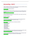 Accounting - Unit 2 milestone test Latest 2022