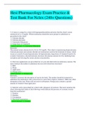 Hesi Pharmacology Exam Practice & Test Bank For Nclex (240+ Questions)