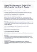 CompTIA Cybersecurity CySA&plus; &lpar;CS0-001&rpar;&colon; Practice Test 1 of 2 - Results&lpar;This test consists of frequently tested questions and answers&rpar;