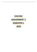 CHE1501 ASSIGNMENT 1-3(ALL) 2022