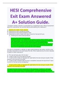 HESI Comprehensive/RN Exit Exam Answered A  Solution Guide; 16 VERSIONS.