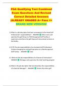 PGA Qualifying Test Combined  Exam Questions And Revised  Correct Detailed Answers  &vert;ALREADY GRADED A&plus; Pass >>  BRAND NEW VERSION&excl; 