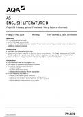 AQA AS English Literature B paper 2B June 2024 QUESTION PAPER- 7716&sol;2B