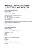 NRNP 6531 Week 4 Assignment &colon;   QUESTIONS AND ANSWERS
