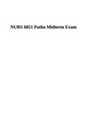 NURS 6051 Pathophsiology  Mid term Exam.