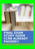 FINAL EXAM STUDY GUIDE CCRB ALREADY PASSED&excl;&excl;