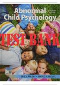 ABNORMAL CHILD PSYCHOLOGY 7TH EDITION BY ERIC J&period; MASH&comma; DAVID A&period; WOLFE TEST BANK