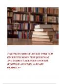 TCIC&sol;TLETS MOBILE ACCESS WITH CCH RECERTIFICATION TEST QUESTIONS AND CORRECT DETAILED ANSWERS &lpar;VERIFIED ANSWERS&rpar; ALREADY GRADED A&plus;