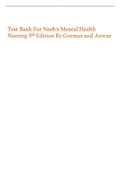 Test Bank For Neeb's Mental Health Nursing 5th Edition By Gorman and Anwar