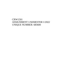 CRW1501 ASSIGNMENT 1/SEMESTER 1/2022