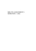 MRL3701 ASSIGNMENT 1 SEMESTER 1 - 2022