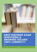 EBCP MIDTERM EXAM QUESTIONS & ANSWERS SOLVED 100&percnt; CORRECT&excl;&excl;